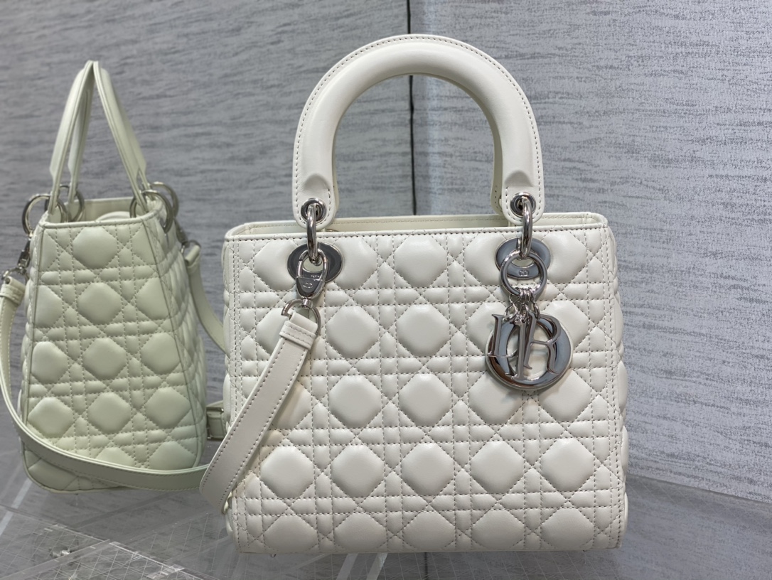 Medium Lady Dior Bag Latte Cannage Lambskin